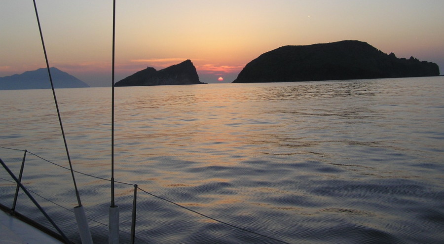 sunset sailing