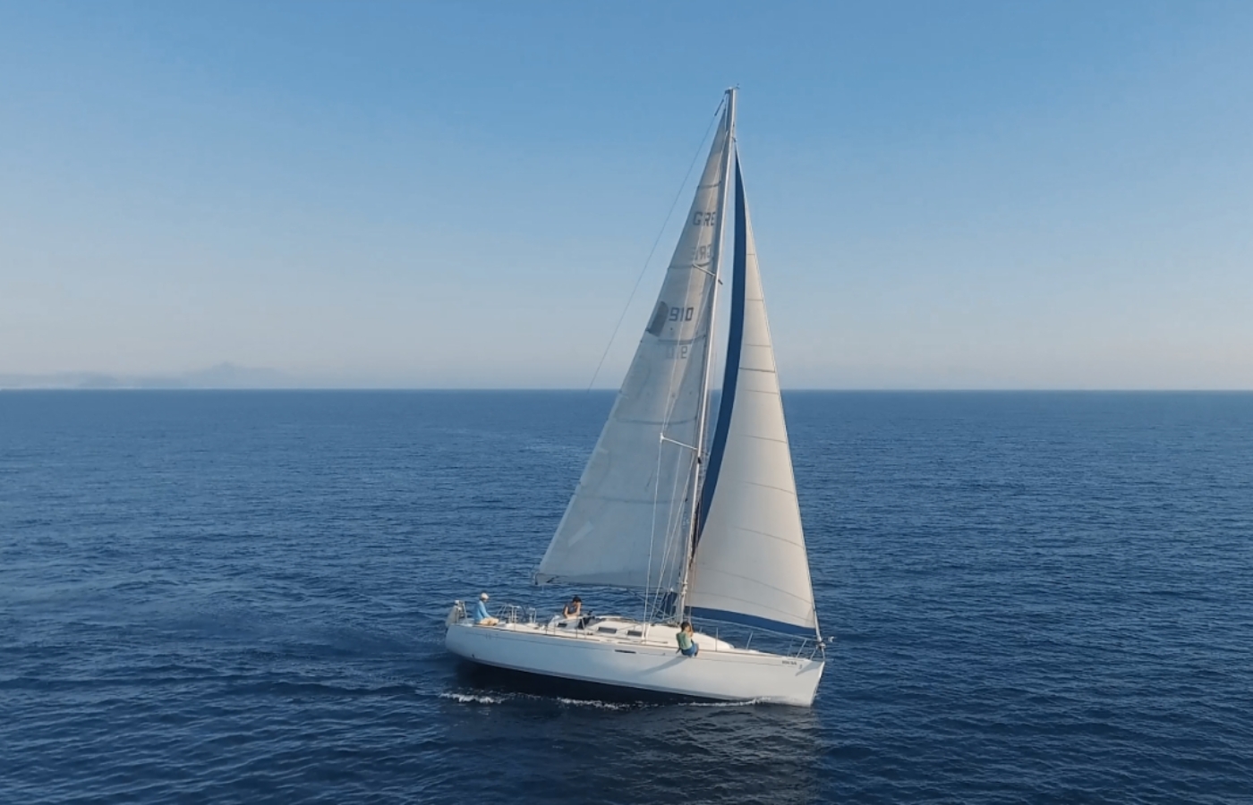 light wind sailing in south ionian