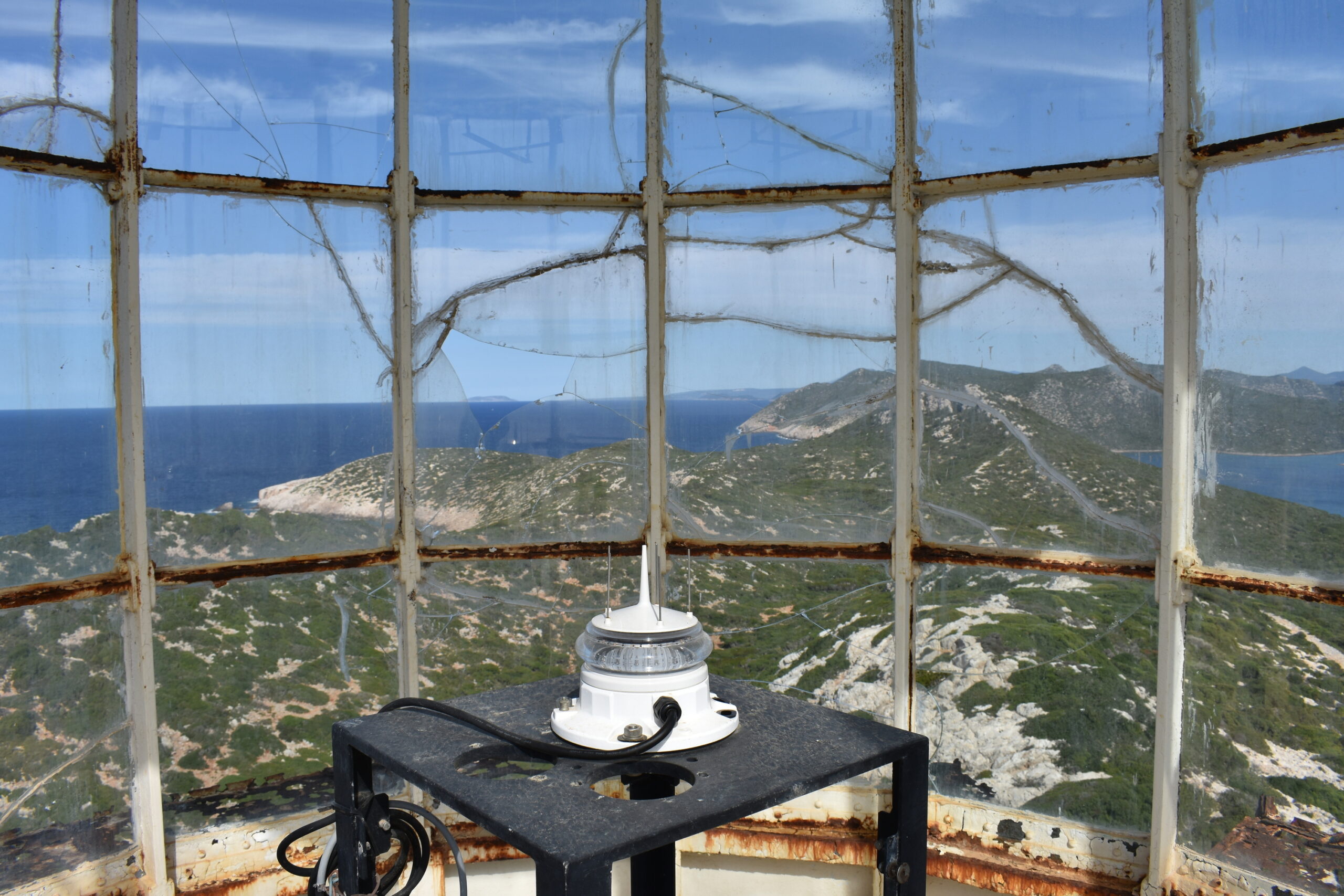 the light at the Sapientza lighthouse