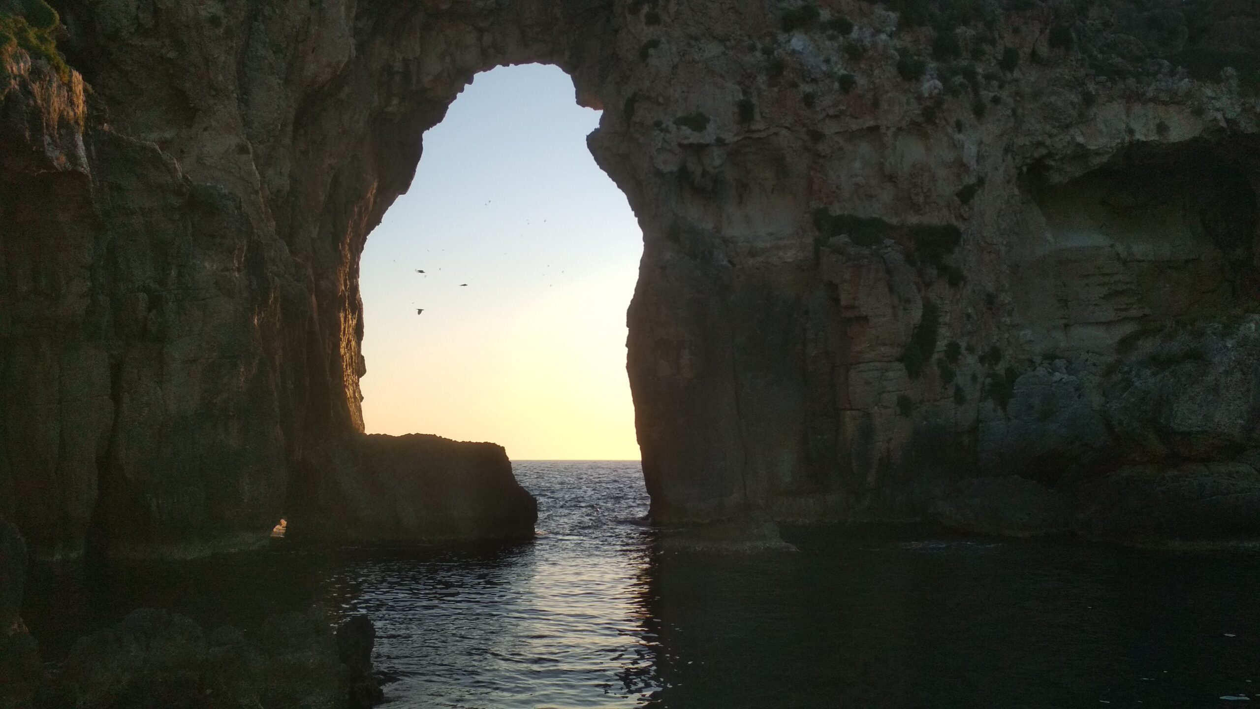 a window to ionian sea in the Navarino bay