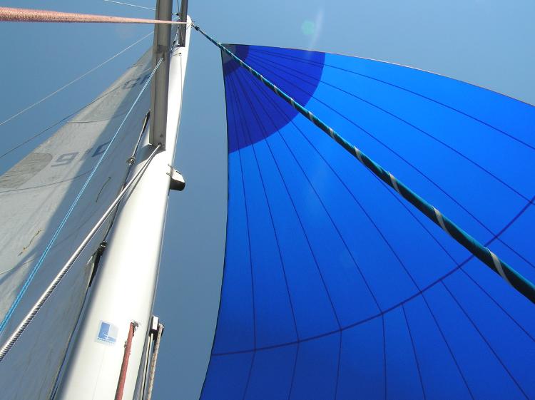 sailing with the spinnaker 